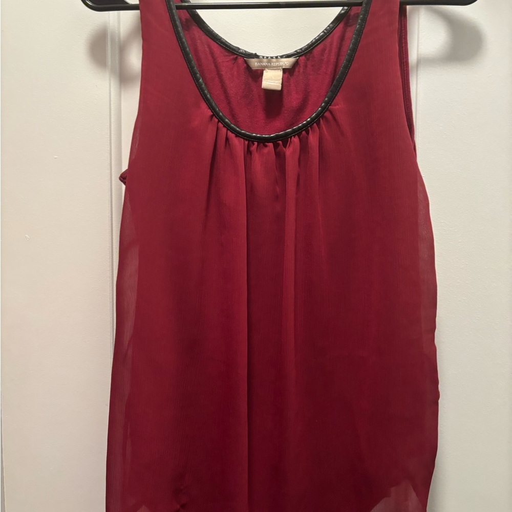 Banana Republic Red Sheer Tank Top